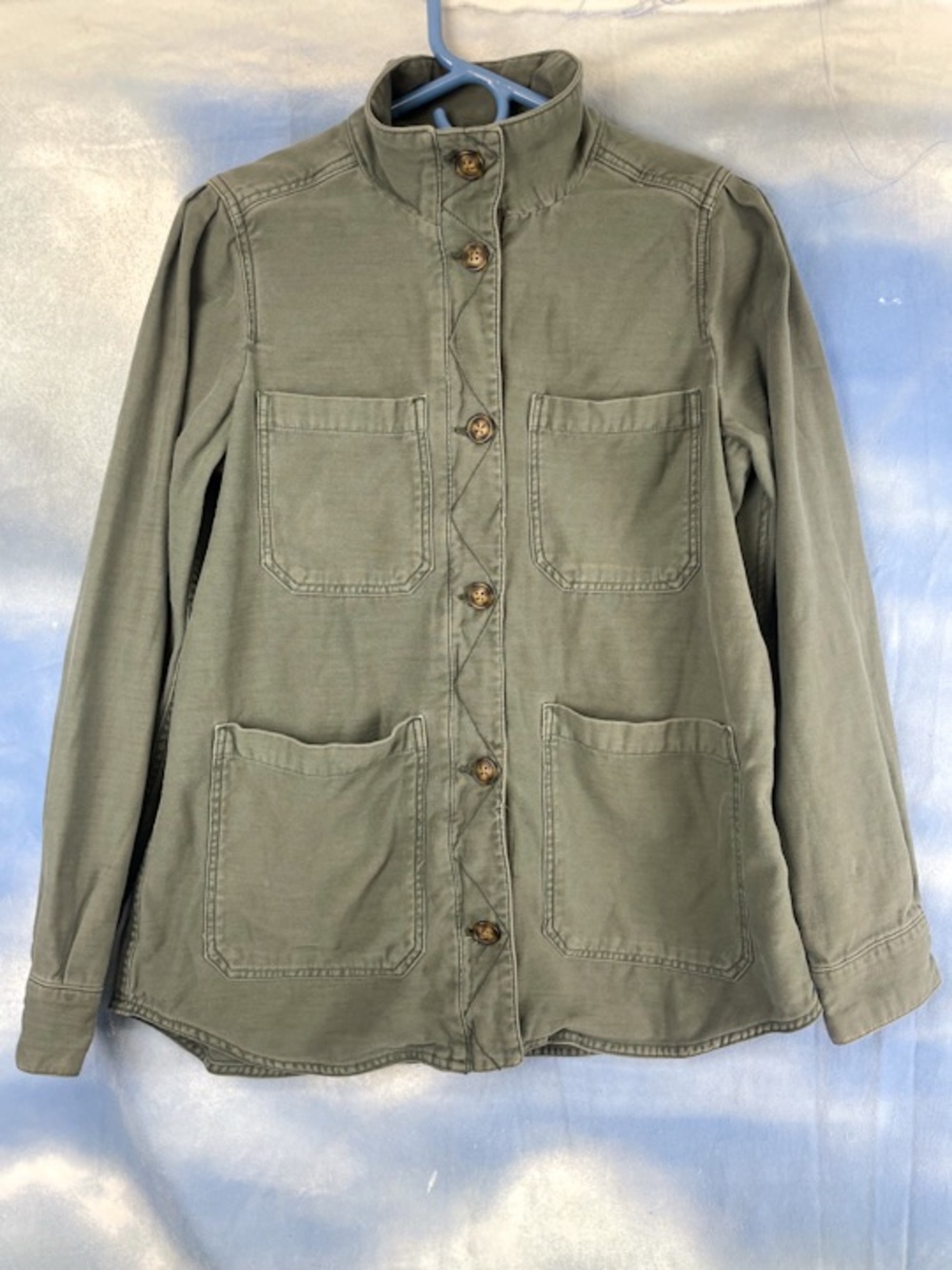 GAP Olive Green Slub Utility Jacket 100% cotton